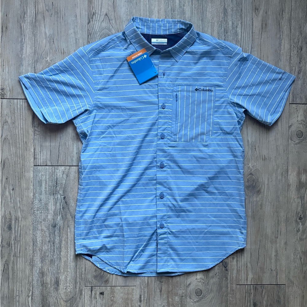 Columbia Men's Blue Twisted Creek II Button Up Shirt, Size Small